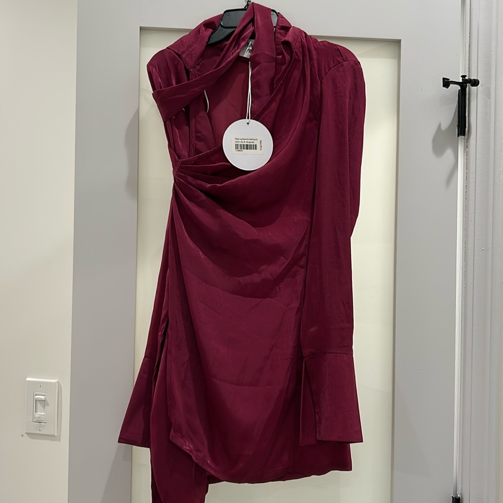 NWT - burgundy wine long sleeve wrap dress